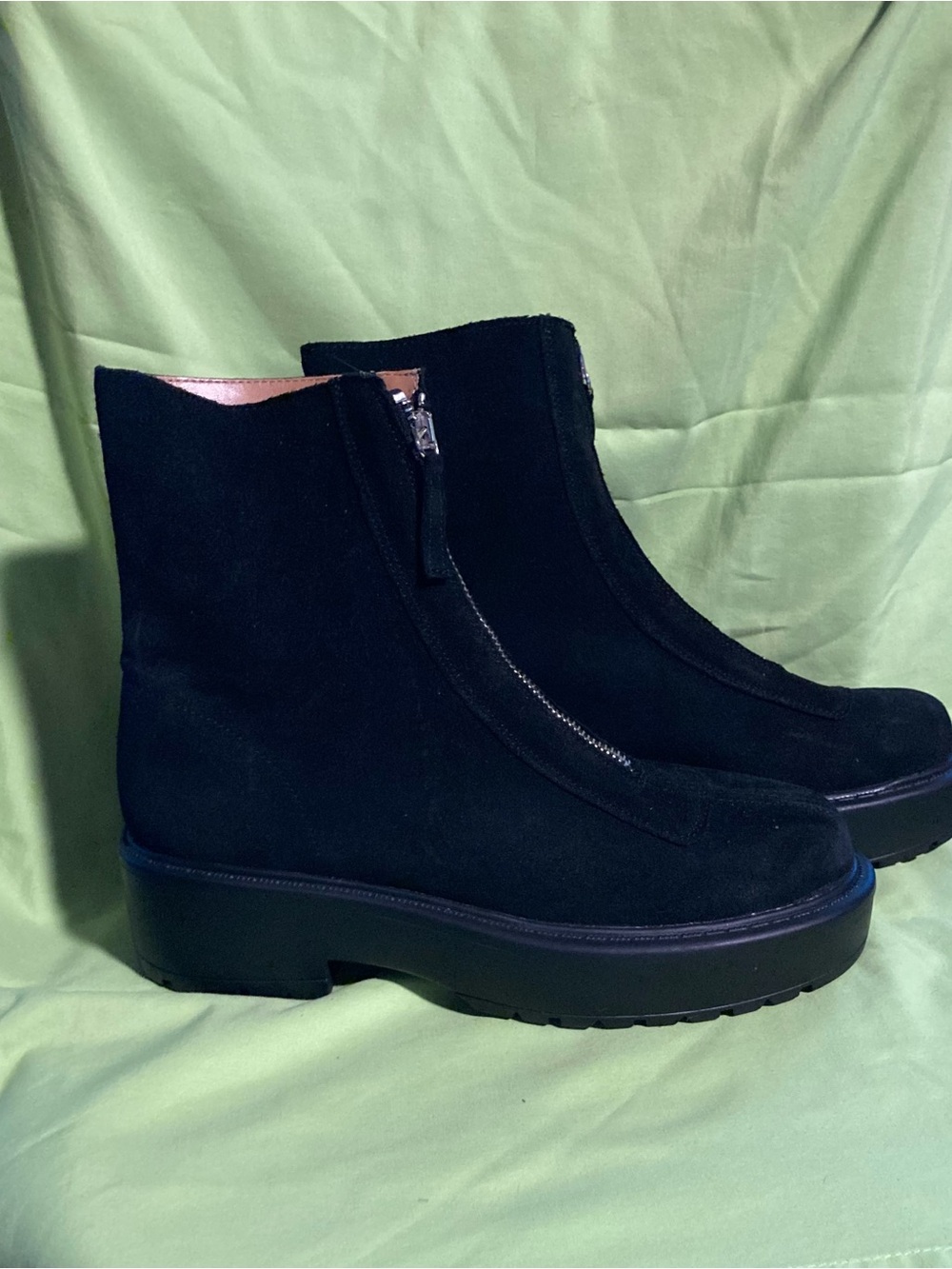Steve Madden Black Suede Platform Ankle Boots